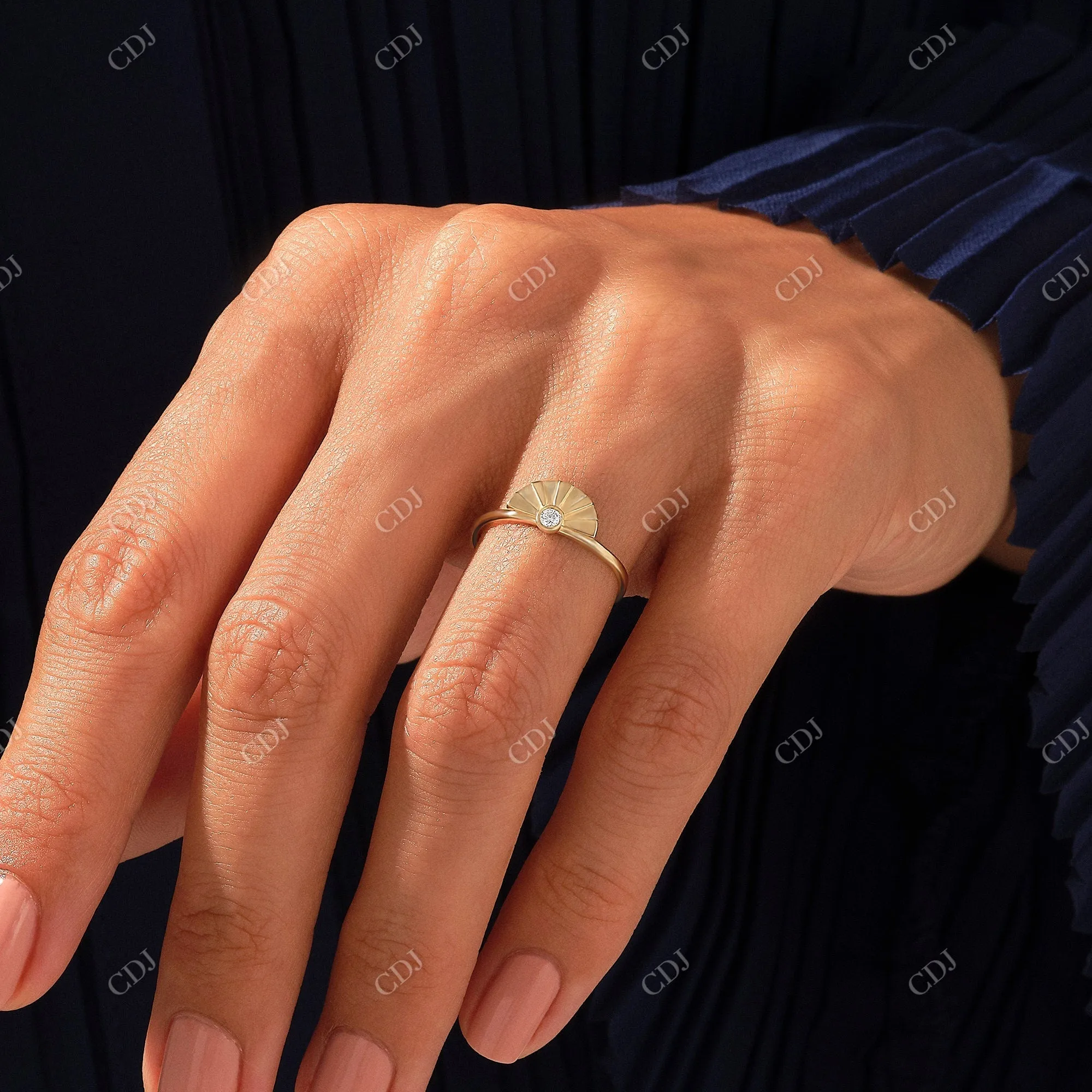 0.05CTW Round Lab Grown Diamond Sunshine Boho Ring
