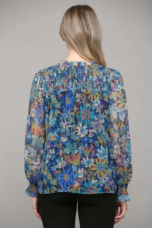 Crinkle Lurex Chiffon Top