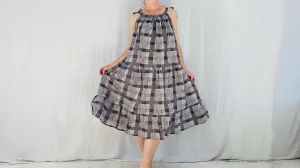 Fantastic Block Print Sun Dress. Neutrals. Size XS - M.
