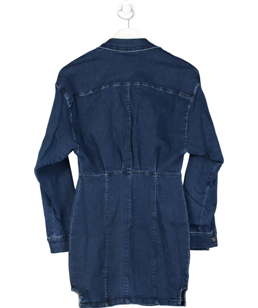 Free People Blue Amber Denim Dress UK 6