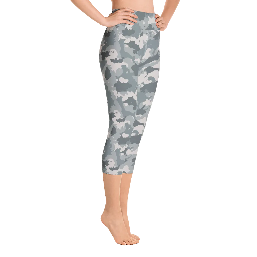 Grey Camo Capri Yoga Pants