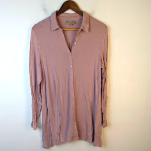 Joan Bass Button Front T-Shirt Dress - Medium
