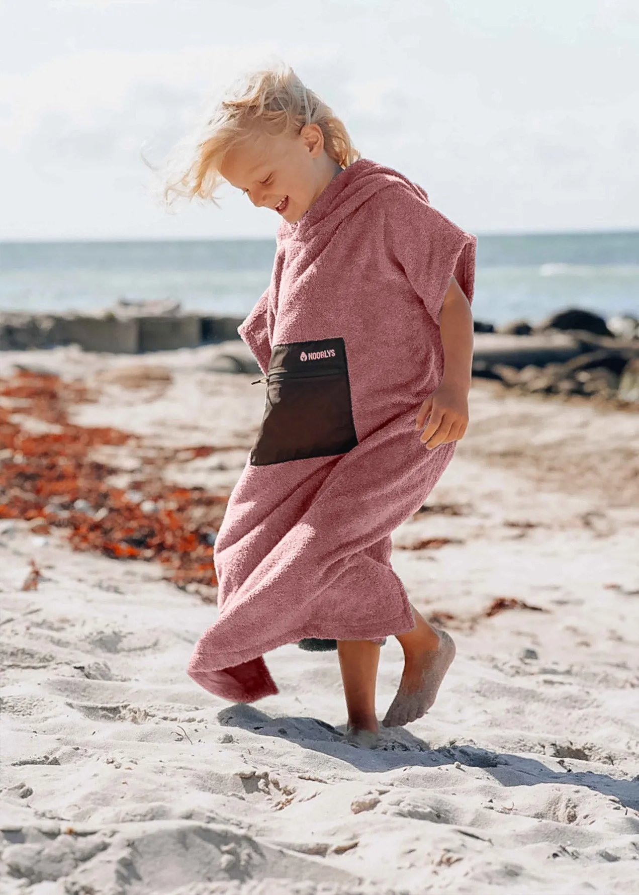 Kinder-Surf-Poncho MALIA OldRose