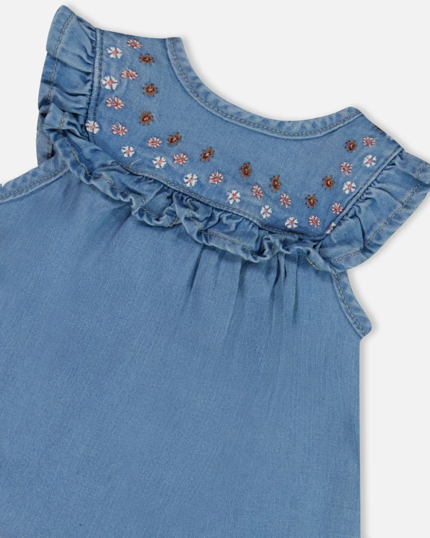Light Soft Denim Dress And Bloomer Set