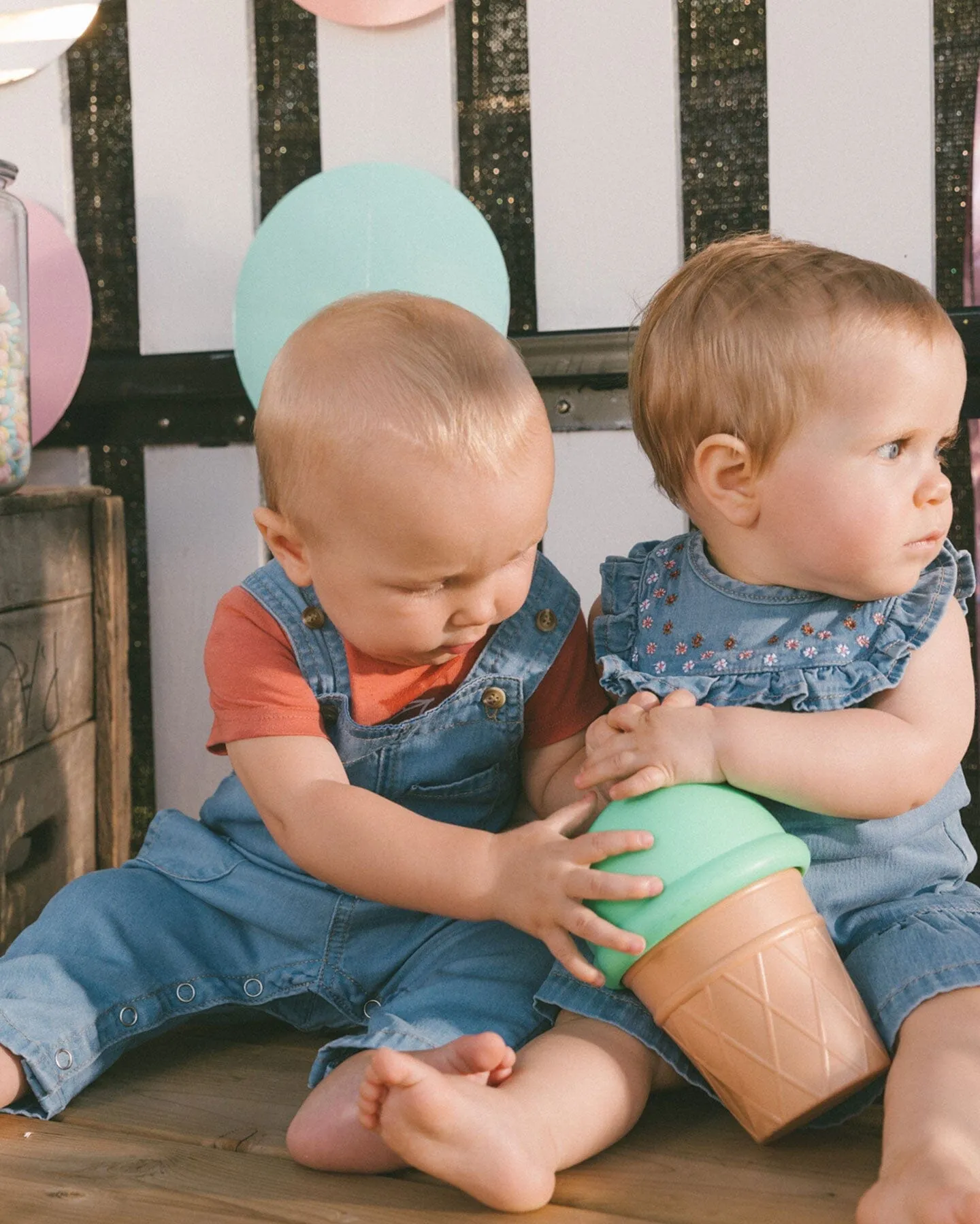 Light Soft Denim Dress And Bloomer Set