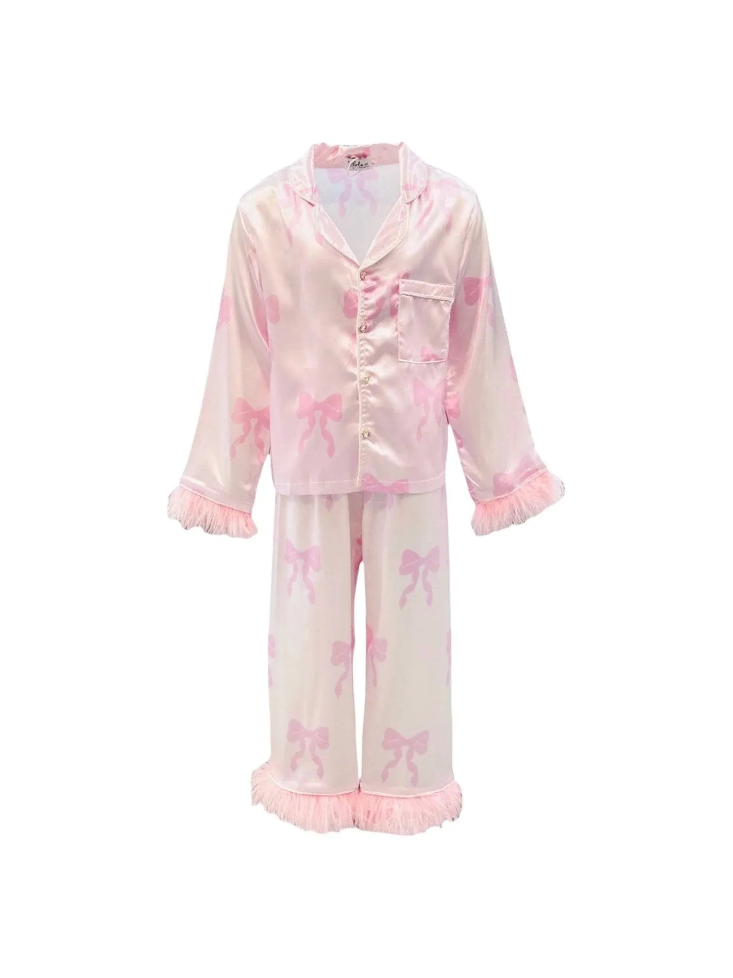 Lola & The Boys Pretty in Bows Silk Pajama Set