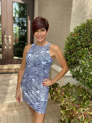 Navy Shell Sleeveless Dress