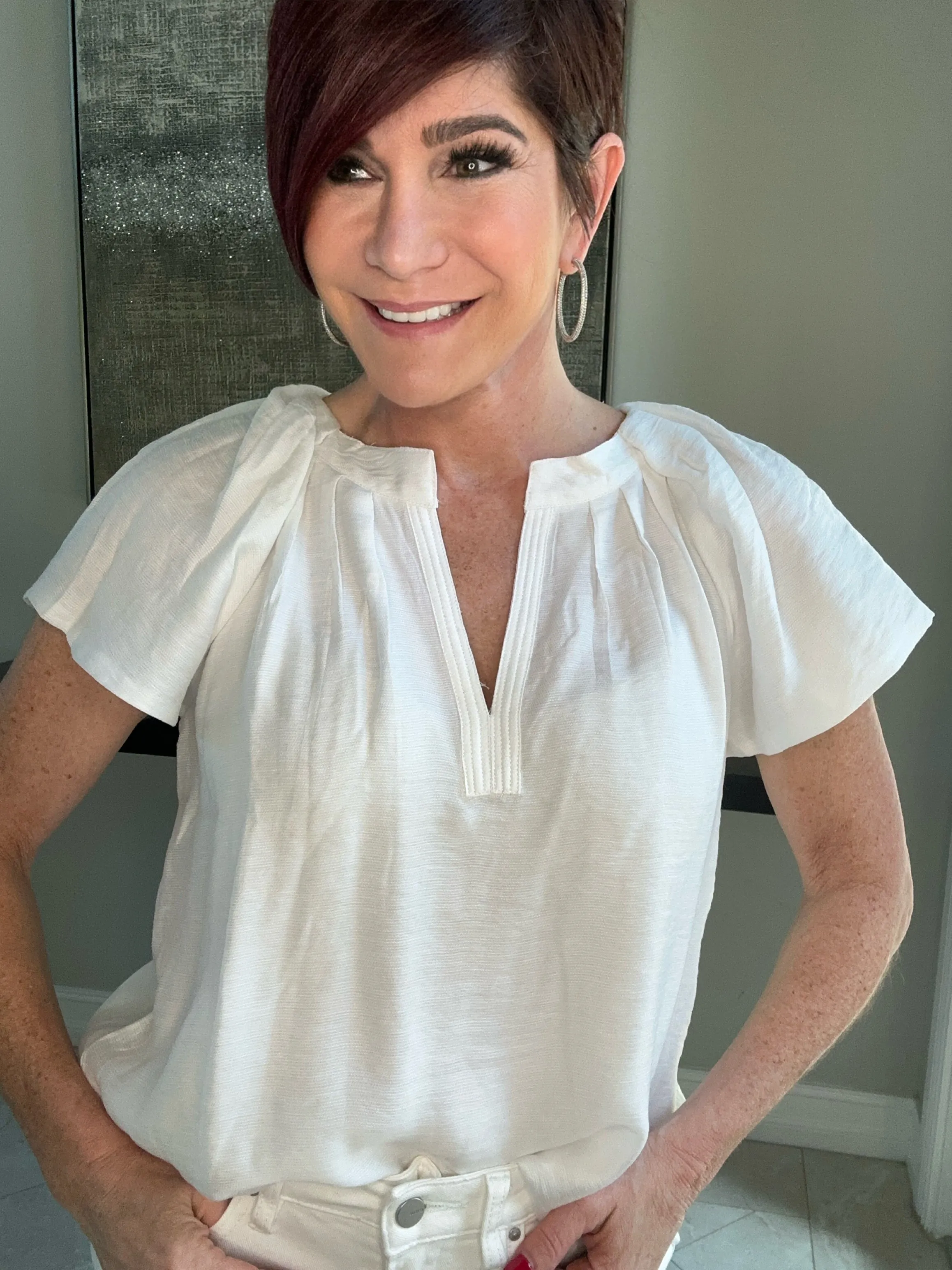 Sharon Split Neck Blouse