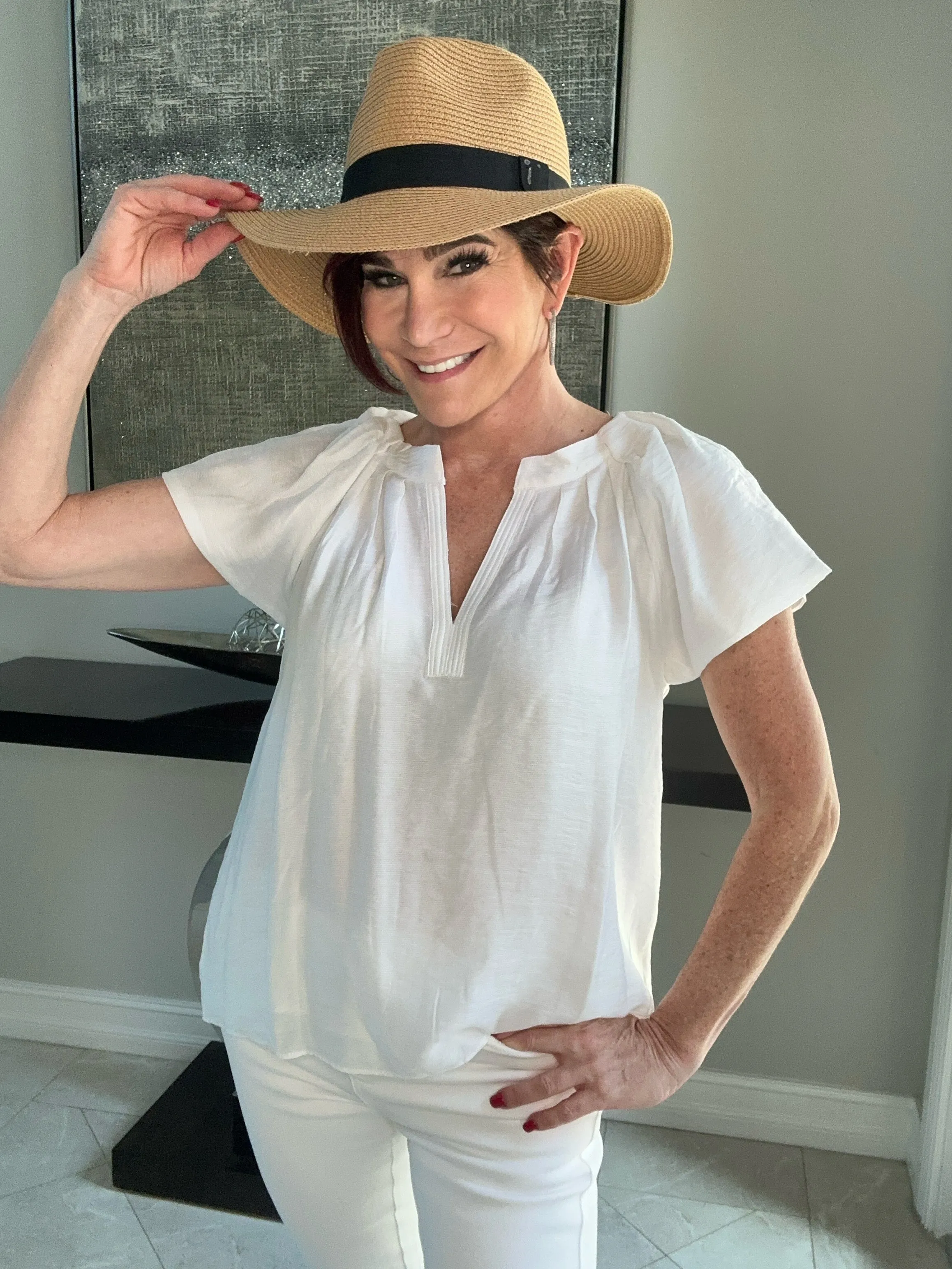 Sharon Split Neck Blouse