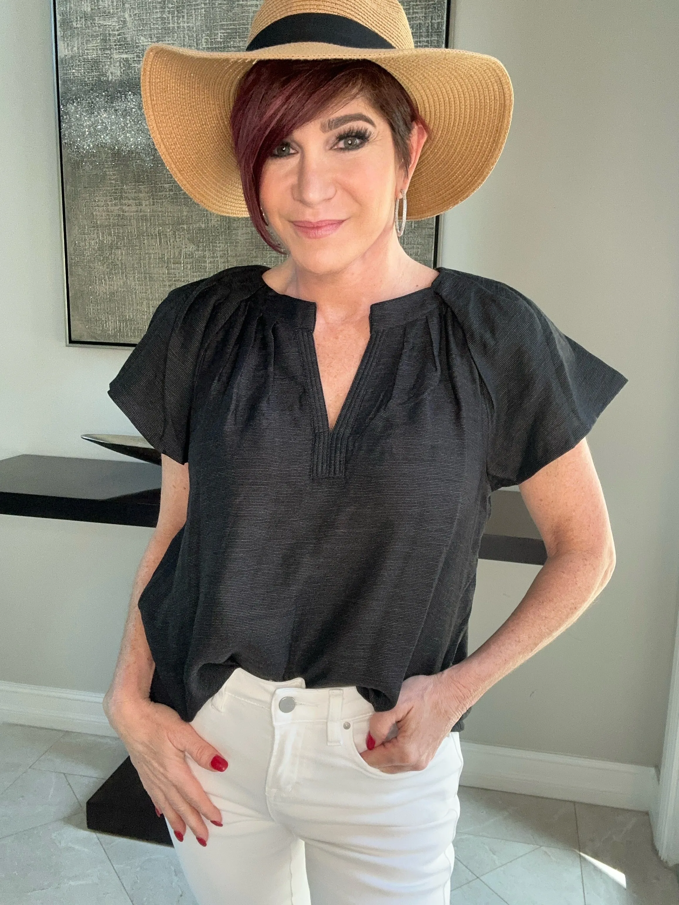 Sharon Split Neck Blouse