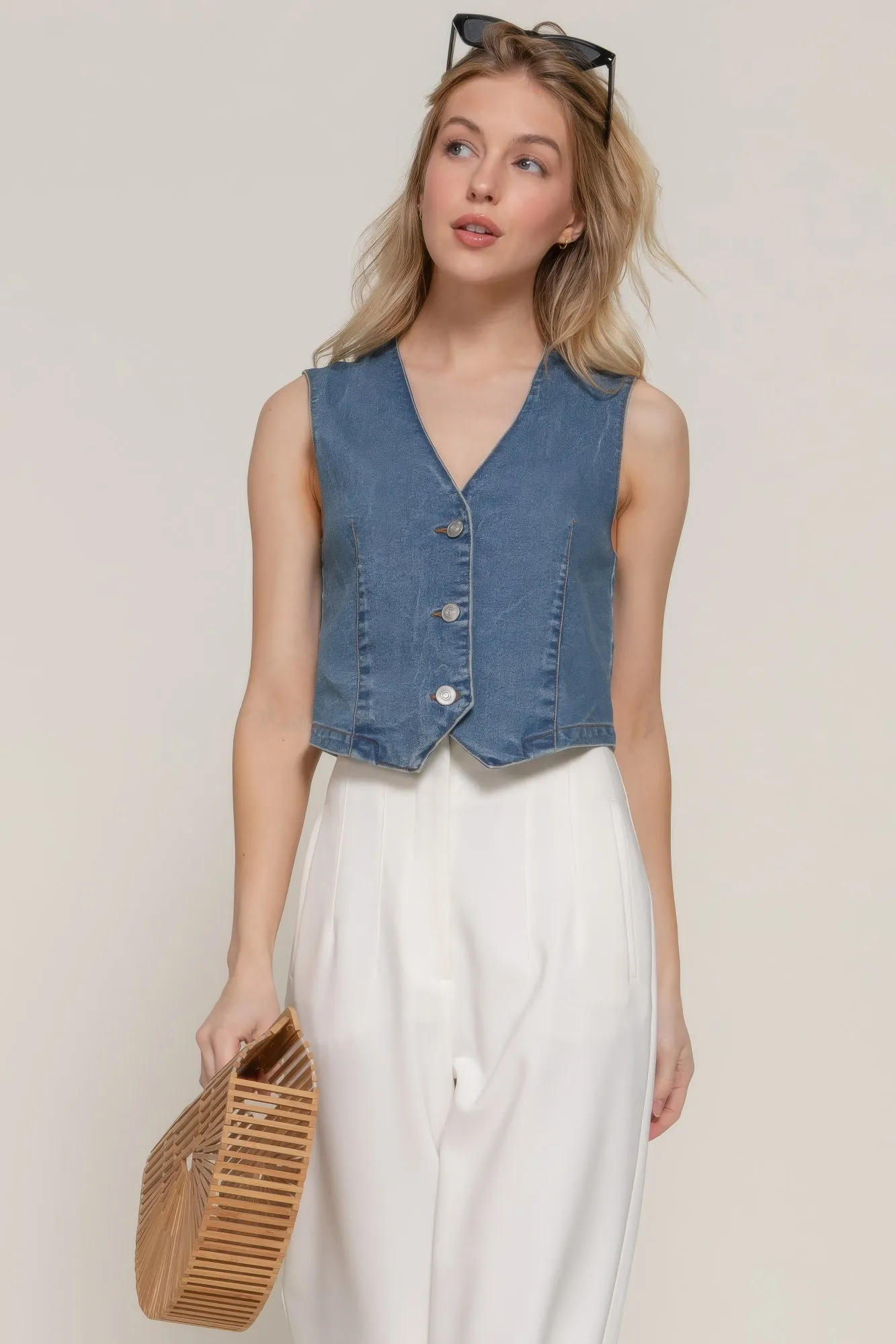 Stretch Denim Vest