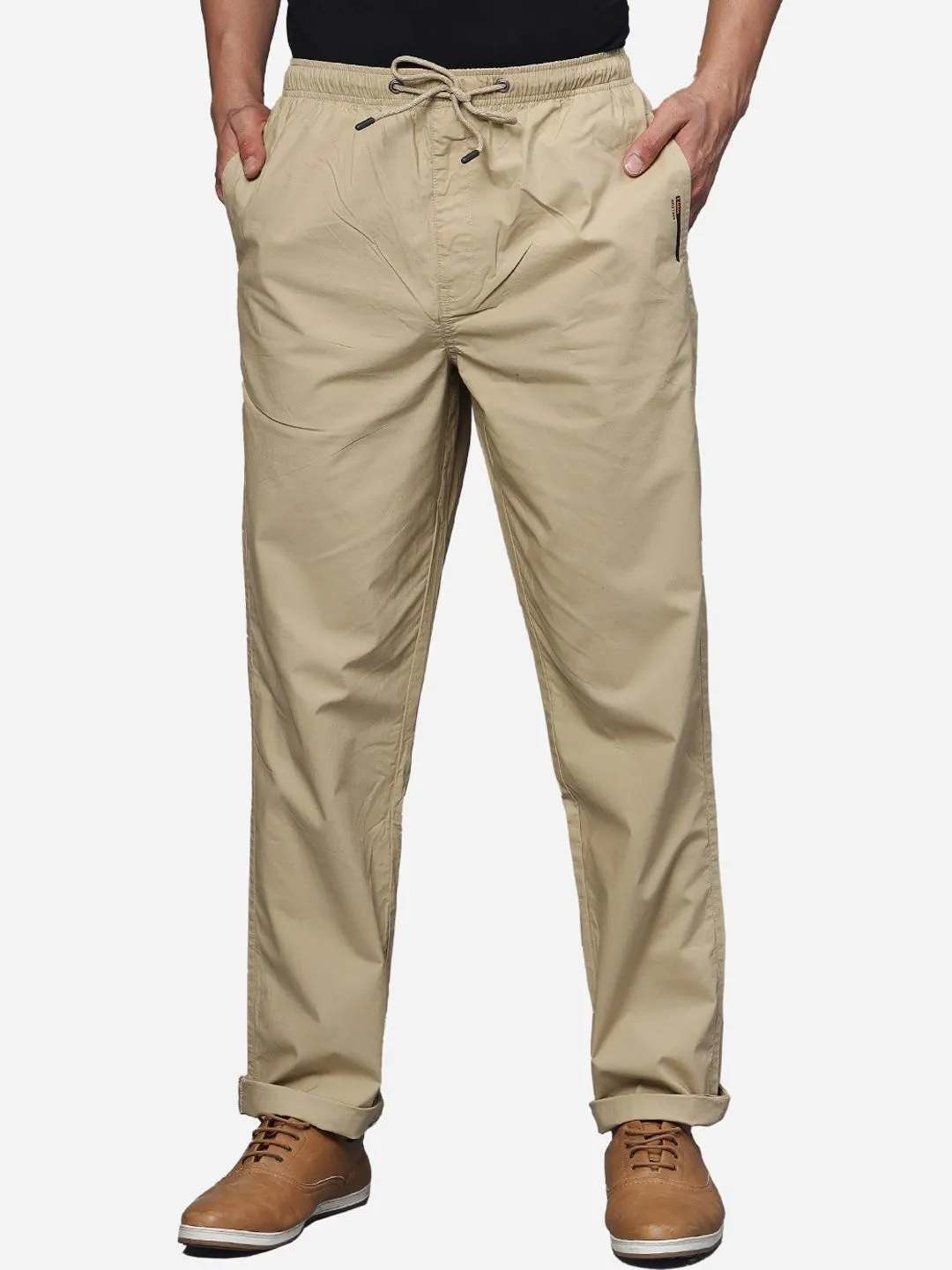 T-Base Men Pure Cotton Mid-Rise Track Pants